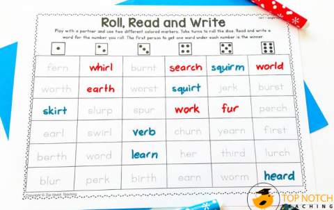 R Controlled Vowels | ER Worksheets and Activities - Top Notch Teaching